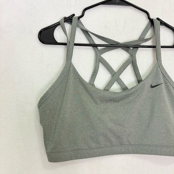 Nike Dri-Fit Grey Cagged Back Sports Bra Women's Size XL - Picture 3 of 10